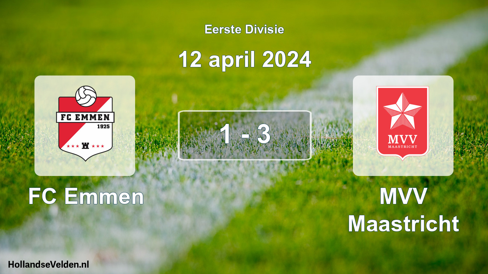 Gespeelde wedstrijd: FC Emmen - MVV Maastricht 1 - 3 (12 april 2024)