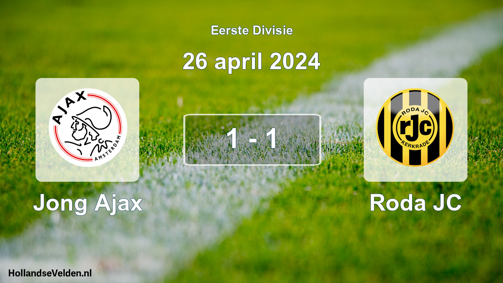 Gespeelde wedstrijd: Jong Ajax - Roda JC 1 - 1 (26 april 2024)