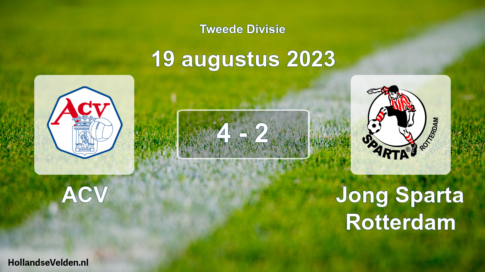 Gespeelde wedstrijd: ACV - Jong Sparta Rotterdam 4 - 2 (19 augustus 2023)