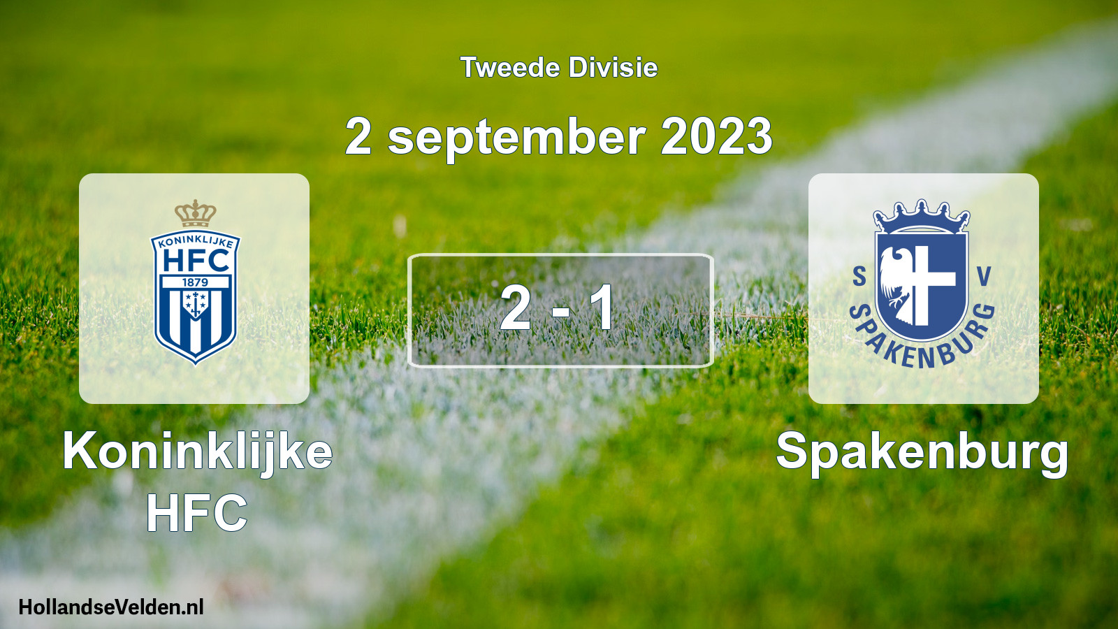 Gespeelde wedstrijd: Koninklijke HFC - Spakenburg 2 - 1 (2 september 2023)