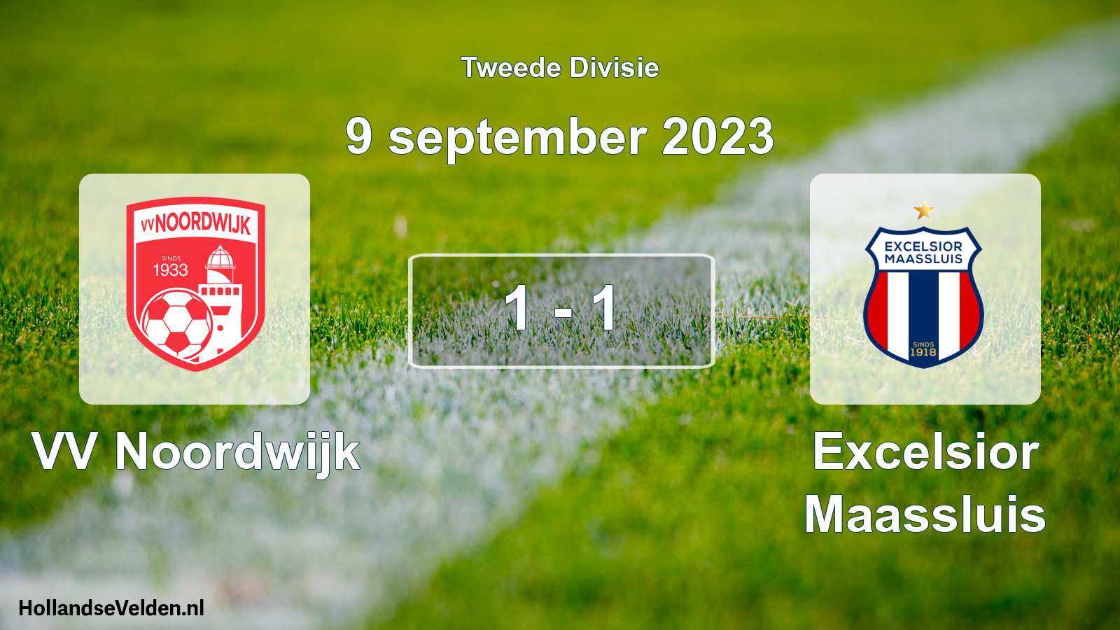 Gespeelde wedstrijd: VV Noordwijk - Excelsior Maassluis 1 - 1 (9 september 2023)