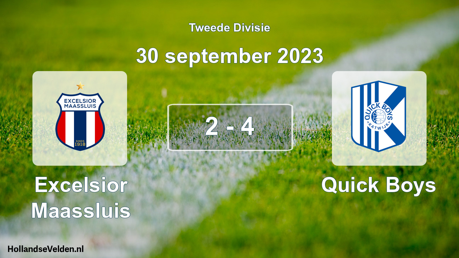 Gespeelde wedstrijd: Excelsior Maassluis - Quick Boys 2 - 4 (30 september 2023)