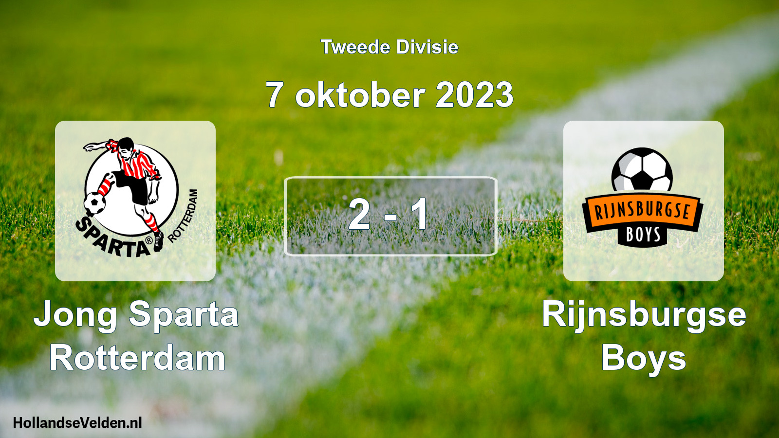 Gespeelde wedstrijd: Jong Sparta Rotterdam - Rijnsburgse Boys 2 - 1 (7 oktober 2023)