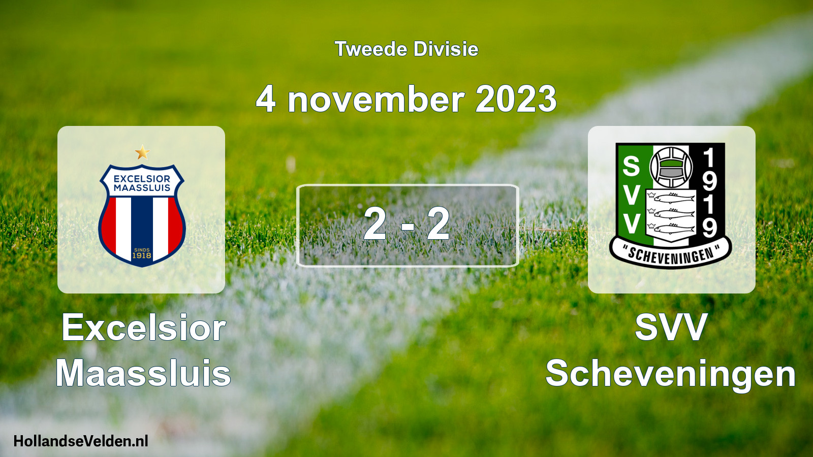 Gespeelde wedstrijd: Excelsior Maassluis - SVV Scheveningen 2 - 2 (4 november 2023)
