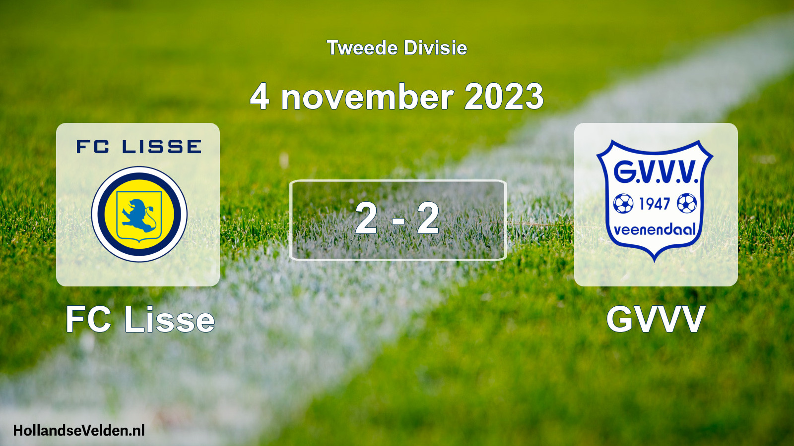 Gespeelde wedstrijd: FC Lisse - GVVV 2 - 2 (4 november 2023)