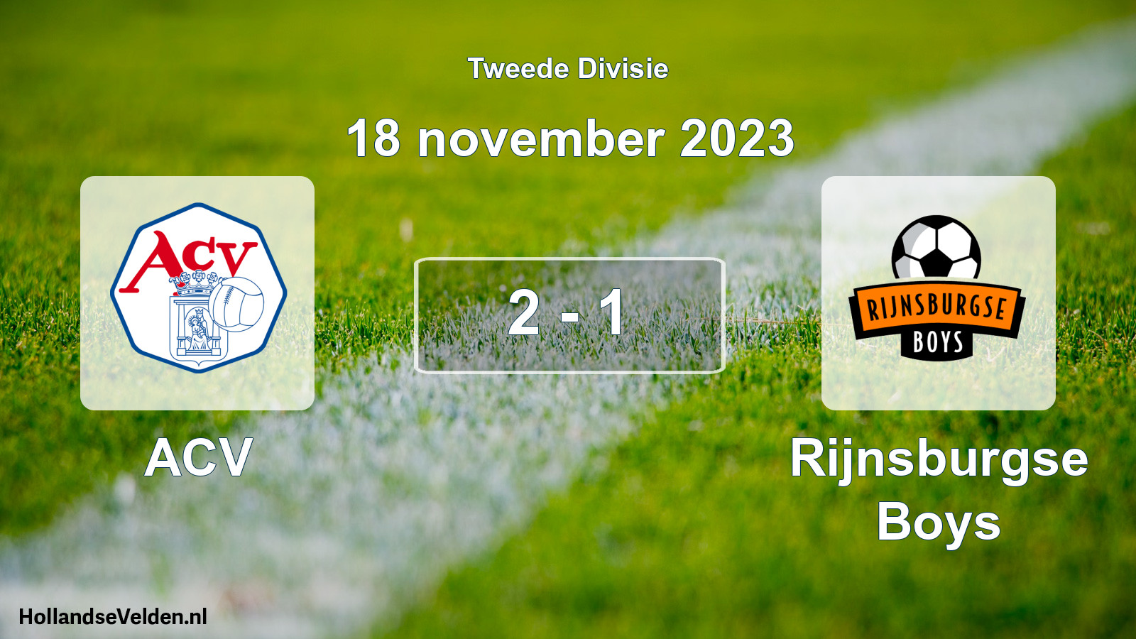 Gespeelde wedstrijd: ACV - Rijnsburgse Boys 2 - 1 (18 november 2023)