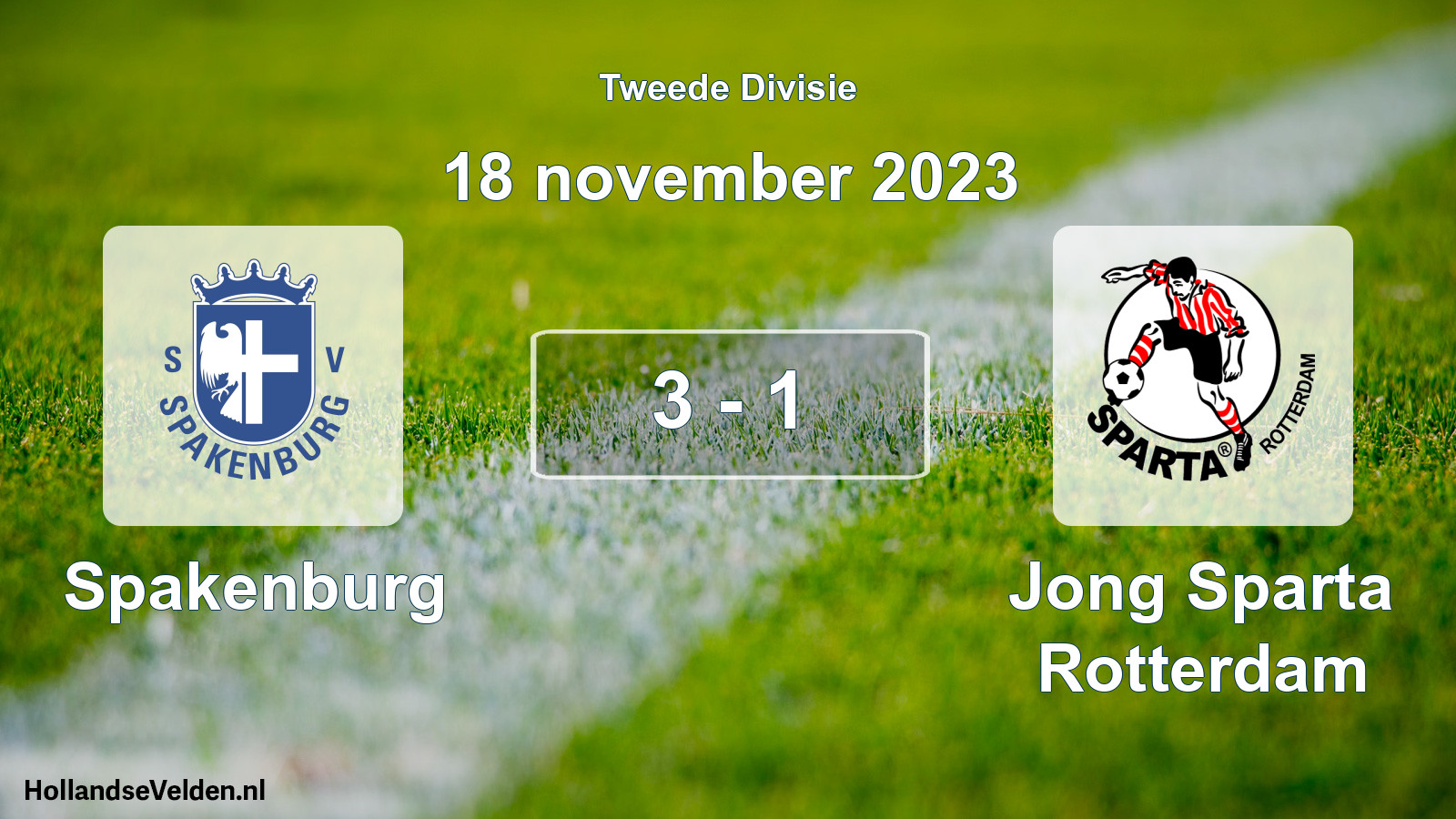 Gespeelde wedstrijd: Spakenburg - Jong Sparta Rotterdam 3 - 1 (18 november 2023)