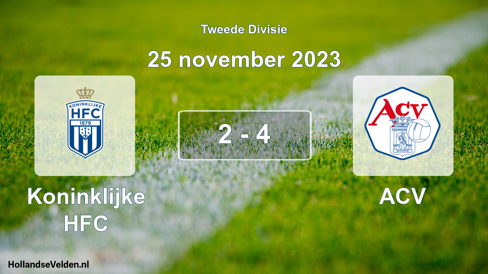 Gespeelde wedstrijd: Koninklijke HFC - ACV 2 - 4 (25 november 2023)