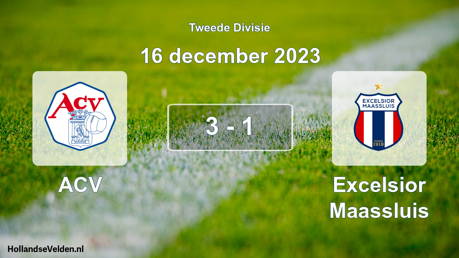 Gespeelde wedstrijd: ACV - Excelsior Maassluis 3 - 1 (16 december 2023)