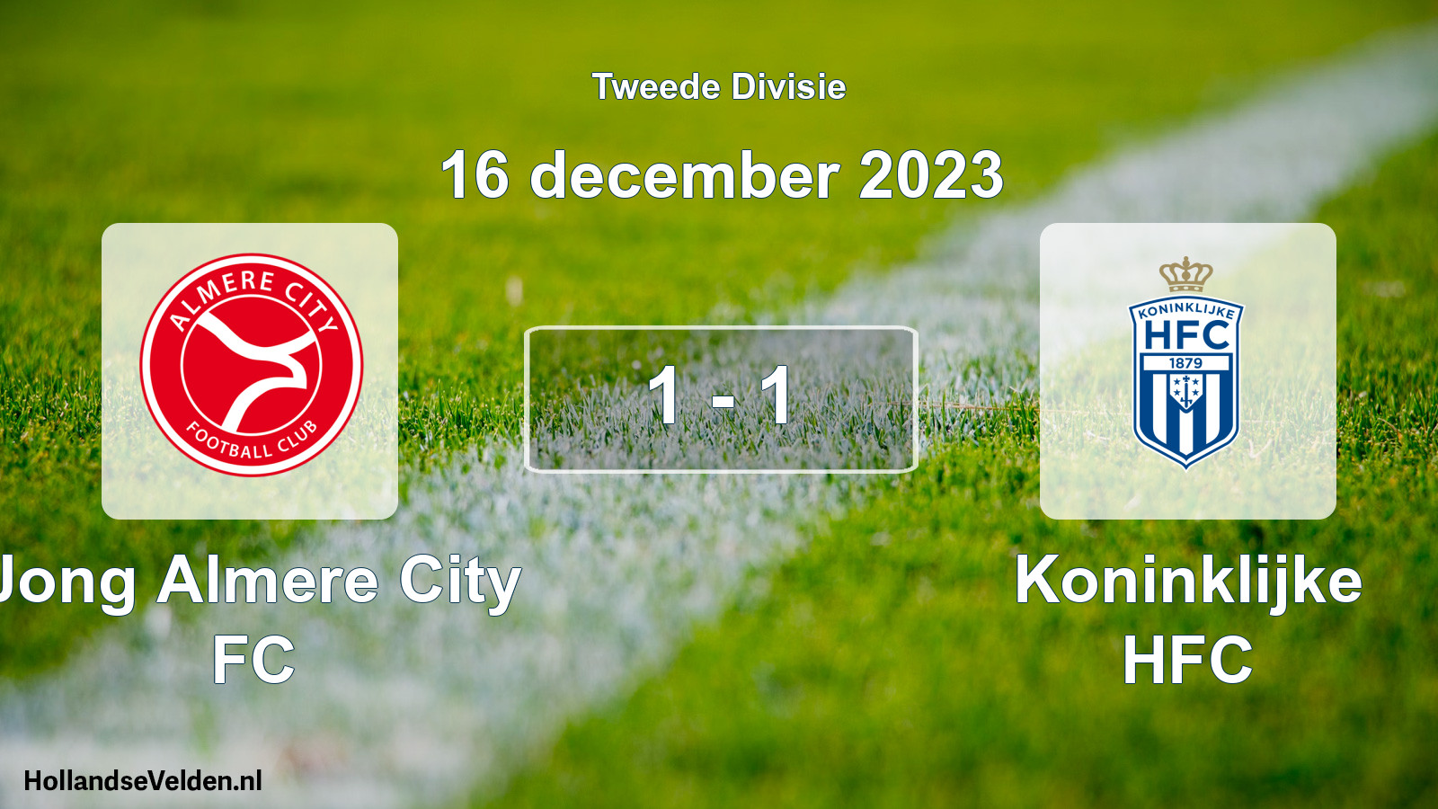 Gespeelde wedstrijd: Jong Almere City FC - Koninklijke HFC 1 - 1 (16 december 2023)