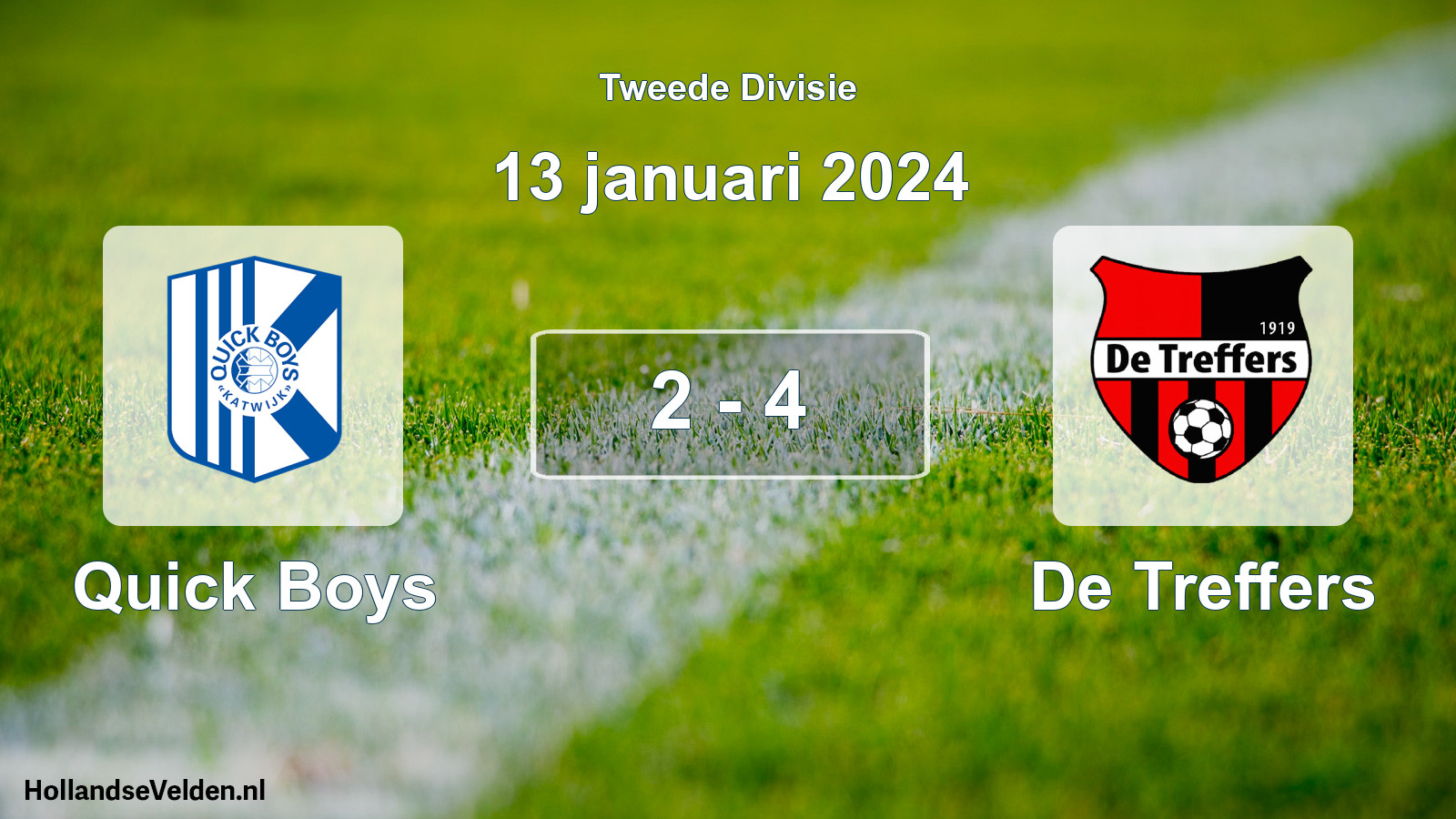Gespeelde wedstrijd: Quick Boys - De Treffers 2 - 4 (13 januari 2024)