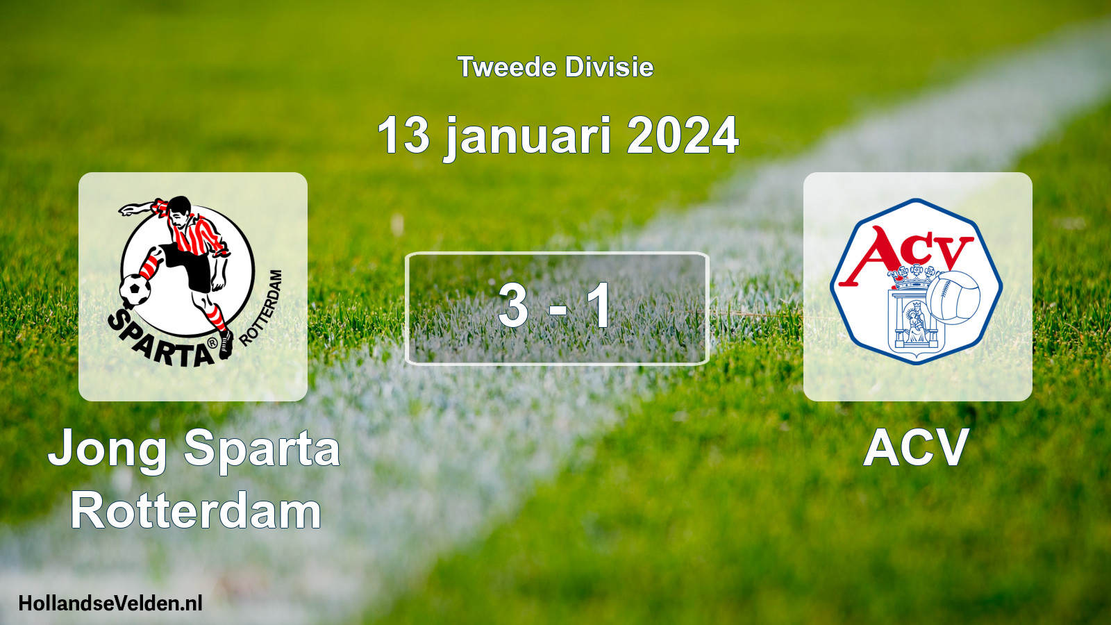 Gespeelde wedstrijd: Jong Sparta Rotterdam - ACV 3 - 1 (13 januari 2024)