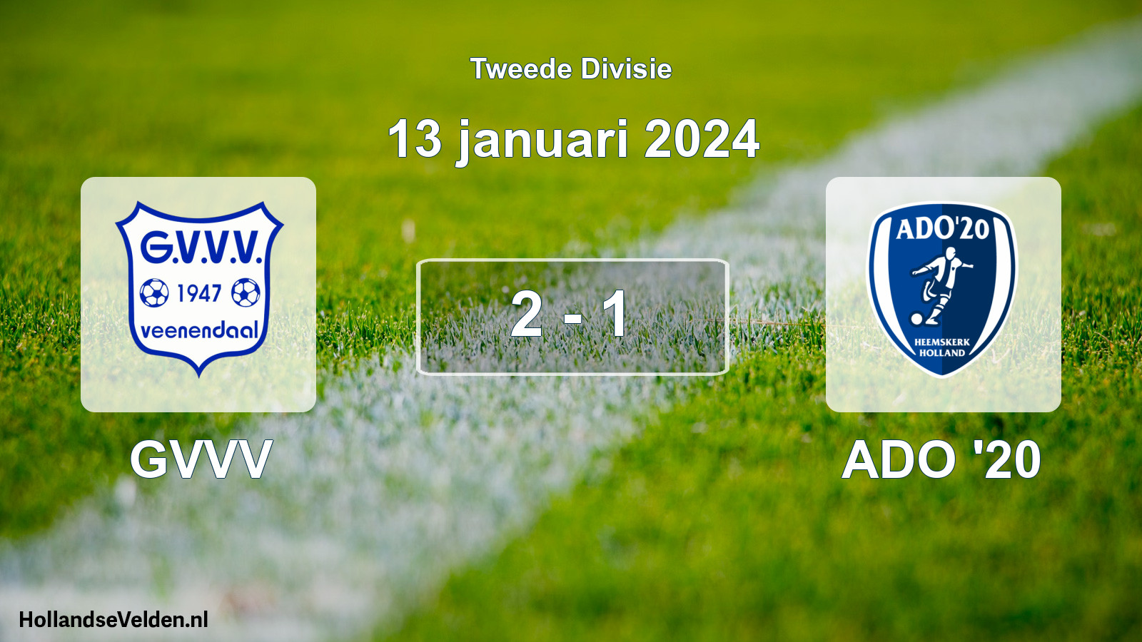 Gespeelde wedstrijd: GVVV - ADO '20 2 - 1 (13 januari 2024)