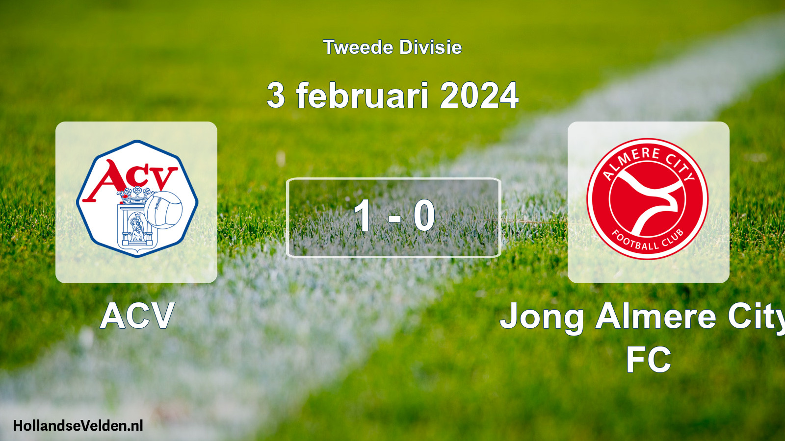 Gespeelde wedstrijd: ACV - Jong Almere City FC 1 - 0 (3 februari 2024)