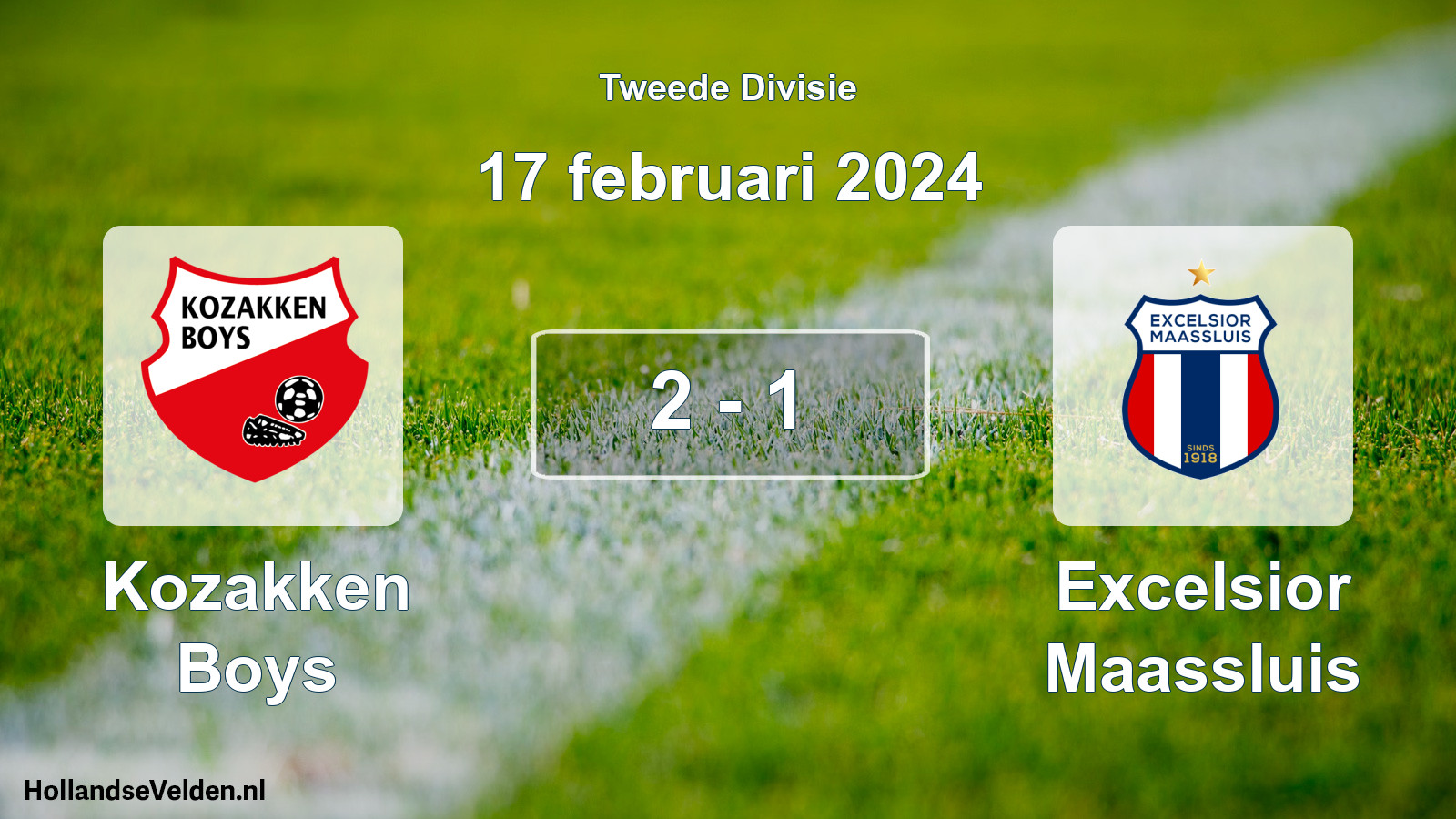 Gespeelde wedstrijd: Kozakken Boys - Excelsior Maassluis 2 - 1 (17 februari 2024)