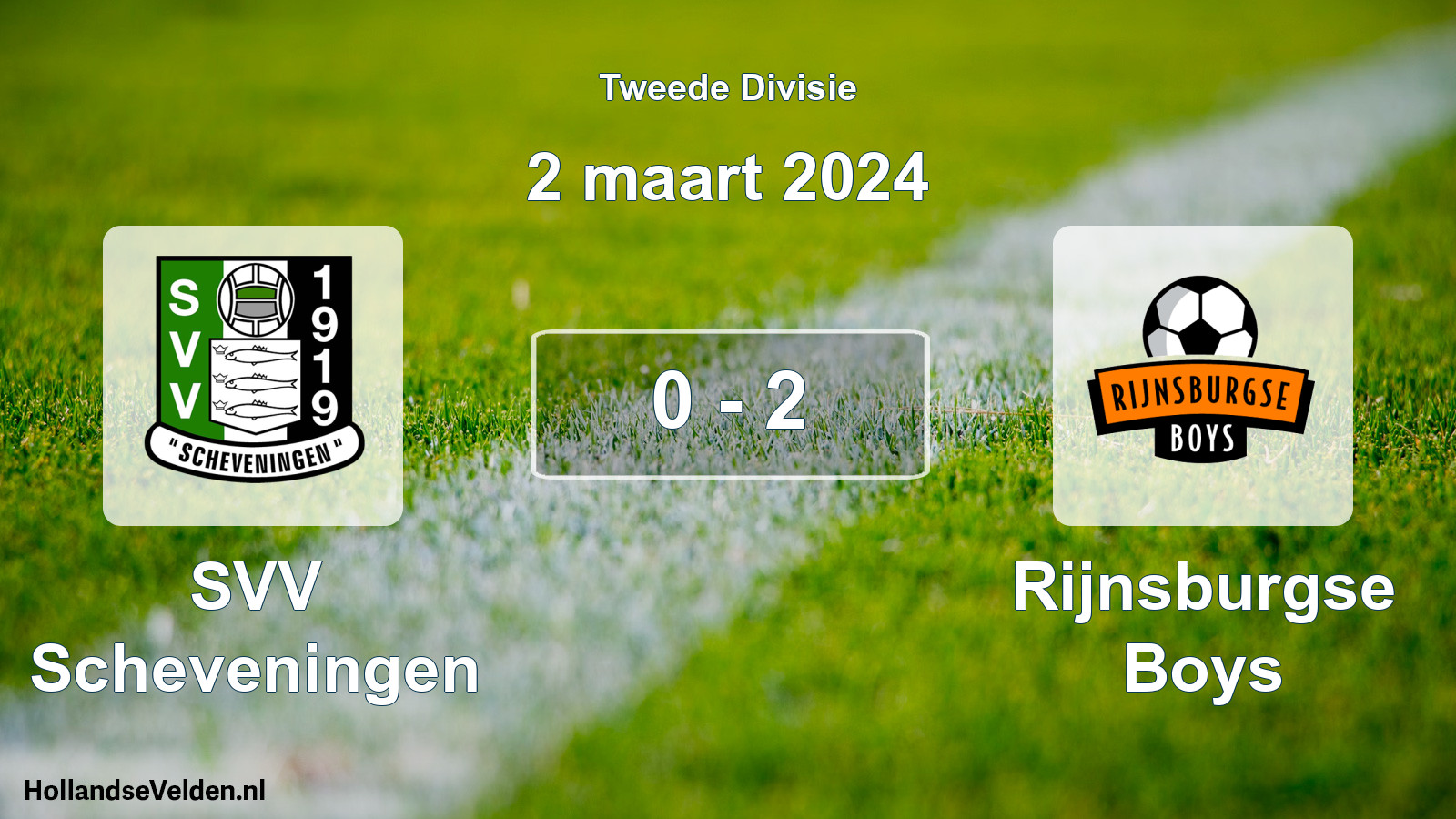 Gespeelde wedstrijd: SVV Scheveningen - Rijnsburgse Boys 0 - 2 (2 maart 2024)