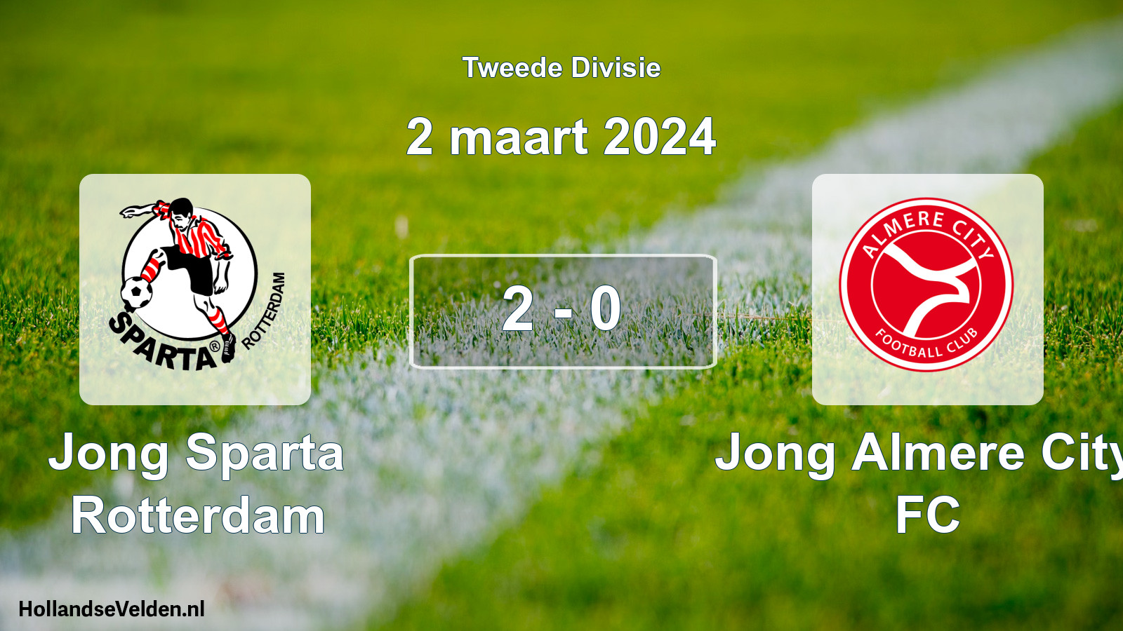 Gespeelde wedstrijd: Jong Sparta Rotterdam - Jong Almere City FC 2 - 0 (2 maart 2024)