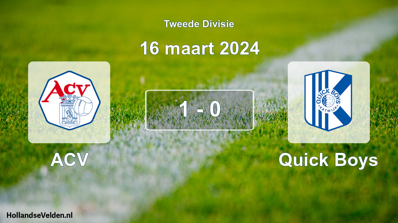 Gespeelde wedstrijd: ACV - Quick Boys 1 - 0 (16 maart 2024)