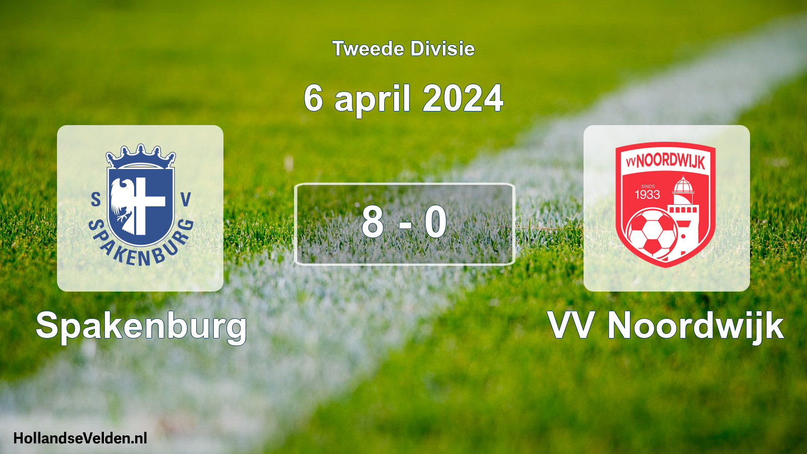 Gespeelde wedstrijd: Spakenburg - VV Noordwijk 8 - 0 (6 april 2024)