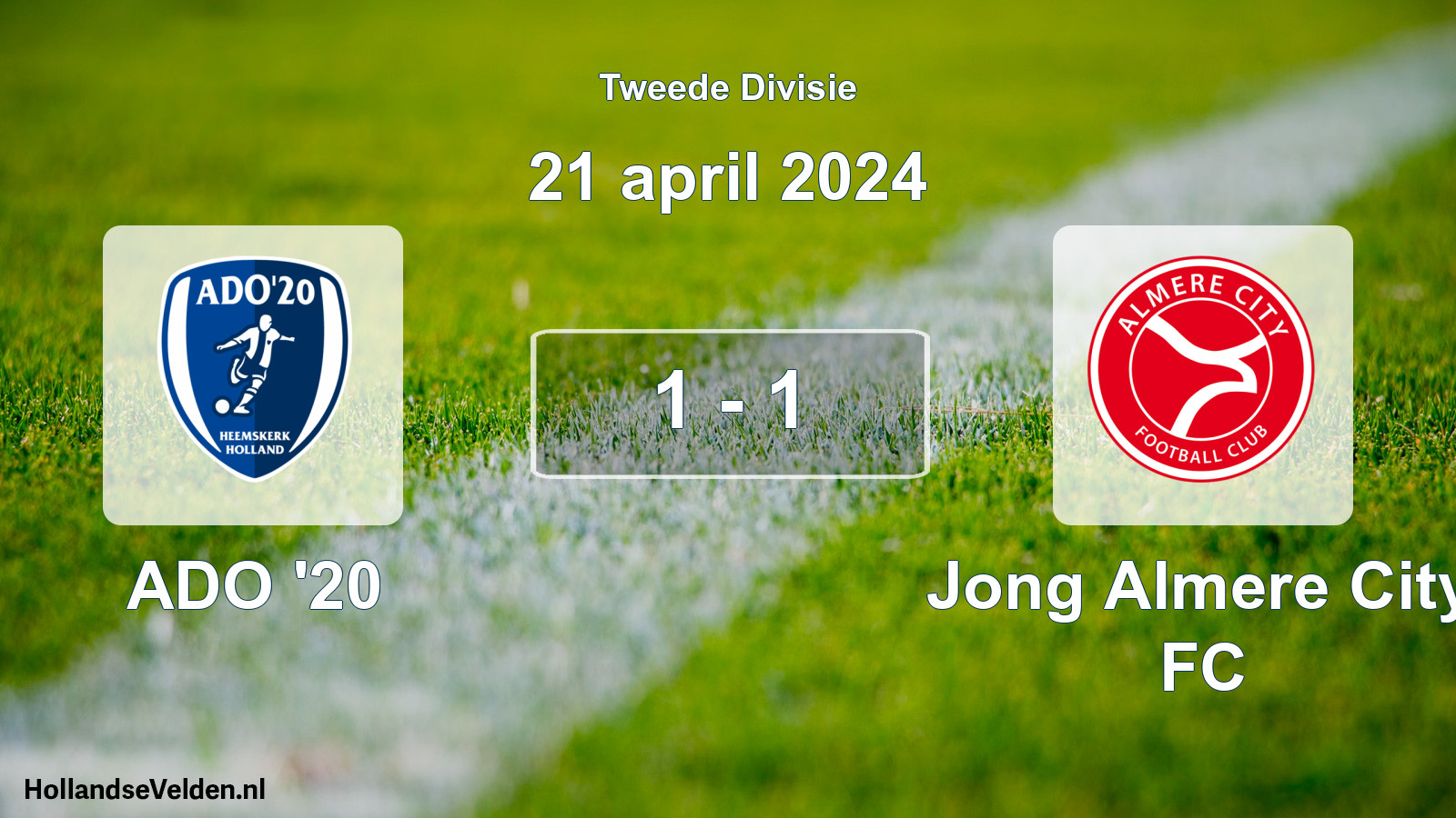 Gespeelde wedstrijd: ADO '20 - Jong Almere City FC 1 - 1 (21 april 2024)