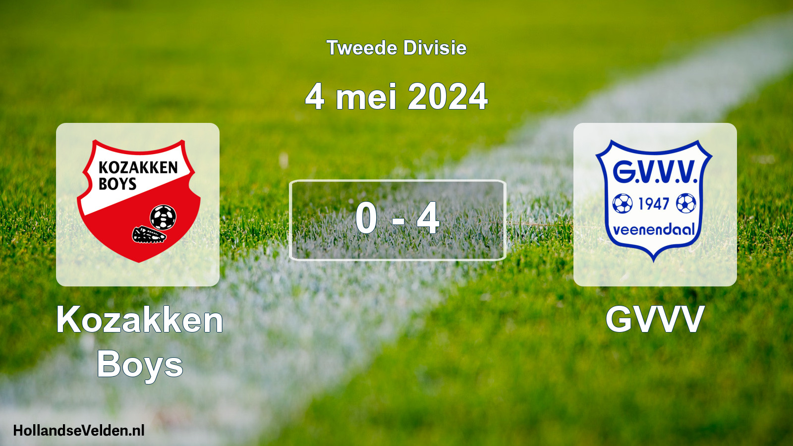 Gespeelde wedstrijd: Kozakken Boys - GVVV 0 - 4 (4 mei 2024)