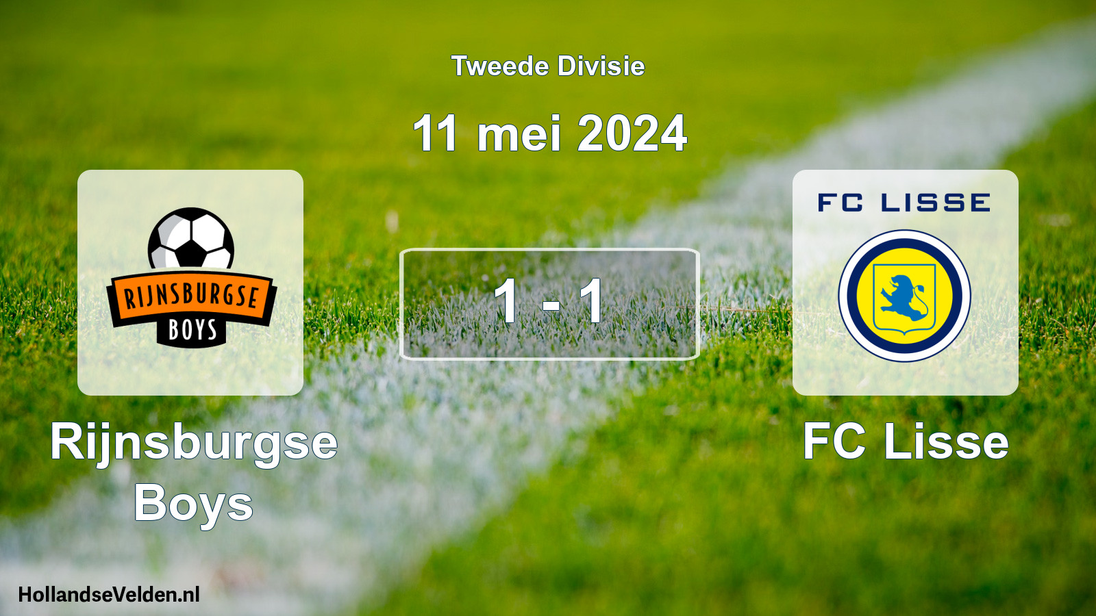 Gespeelde wedstrijd: Rijnsburgse Boys - FC Lisse 1 - 1 (11 mei 2024)