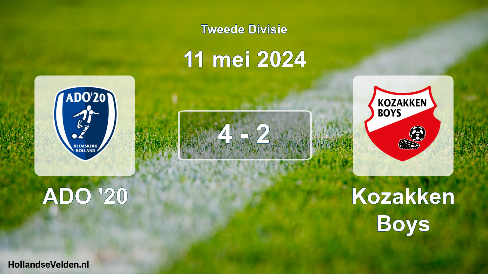 Gespeelde wedstrijd: ADO '20 - Kozakken Boys 4 - 2 (11 mei 2024)