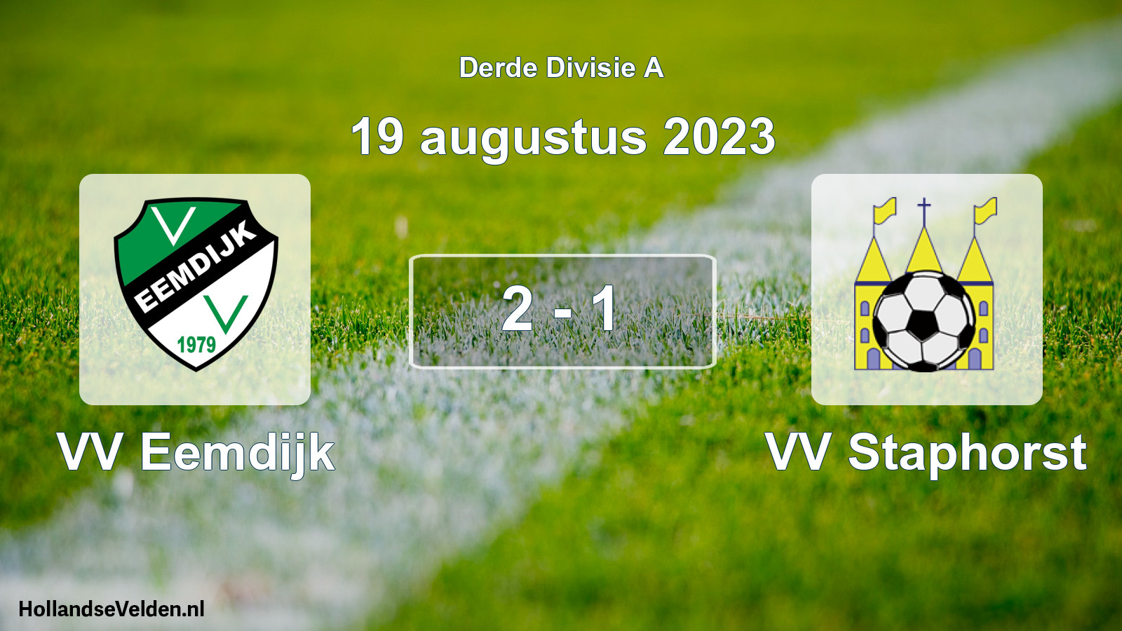 Gespeelde wedstrijd: VV Eemdijk - VV Staphorst 2 - 1 (19 augustus 2023)