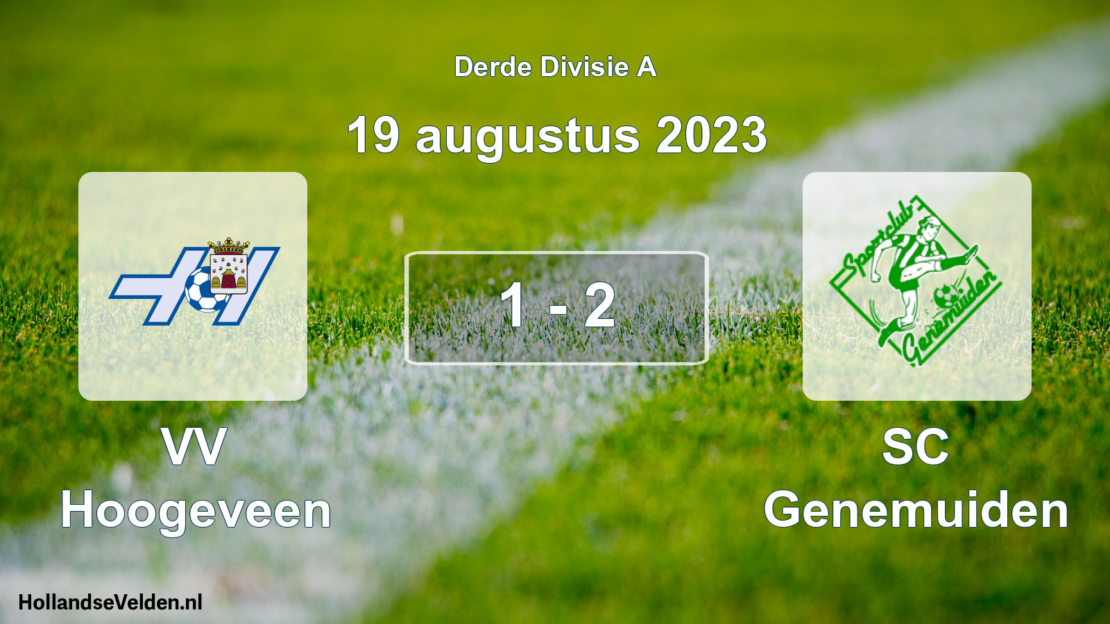 Gespeelde wedstrijd: VV Hoogeveen - SC Genemuiden 1 - 2 (19 augustus 2023)