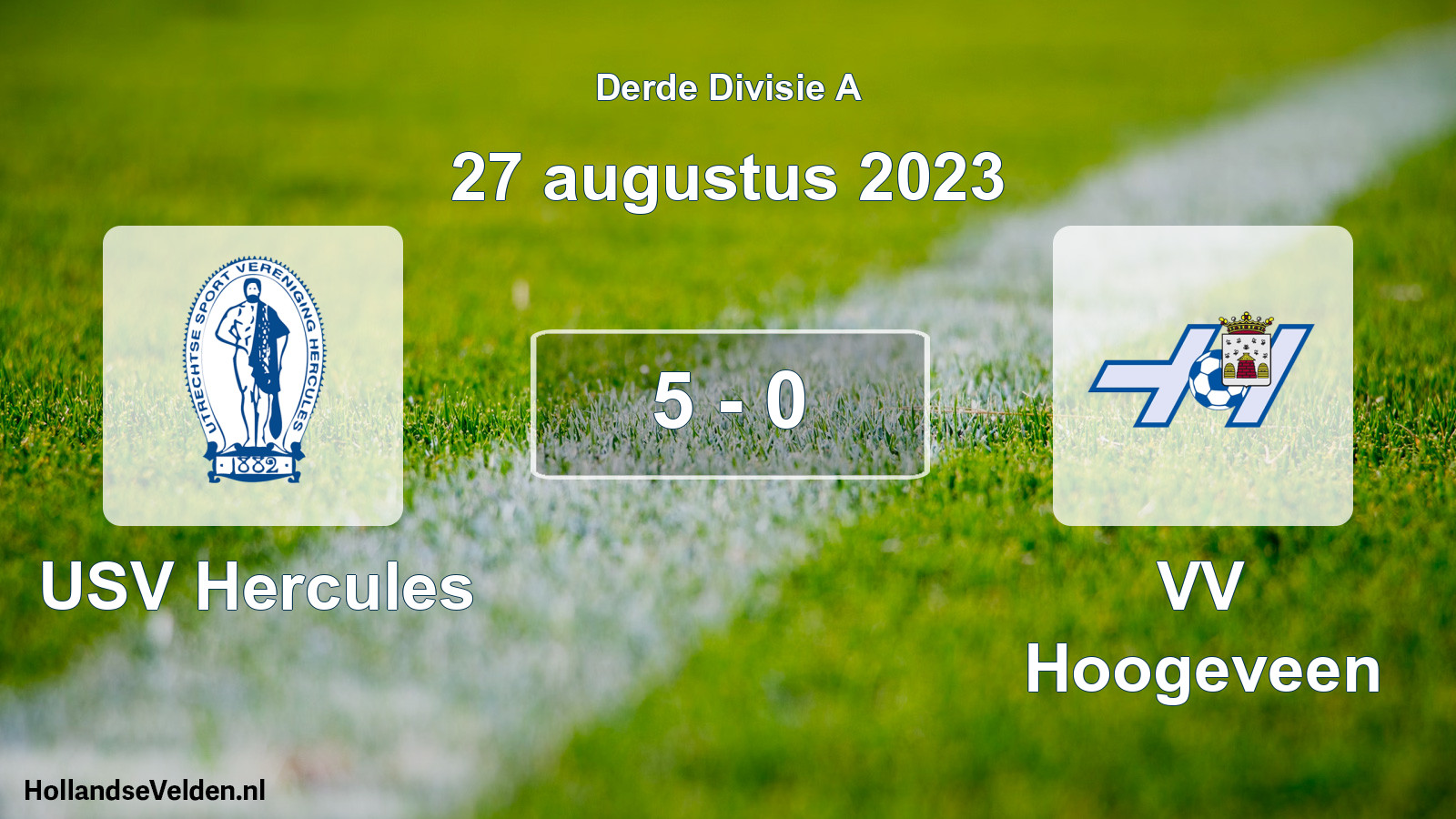 Gespeelde wedstrijd: USV Hercules - VV Hoogeveen 5 - 0 (27 augustus 2023)