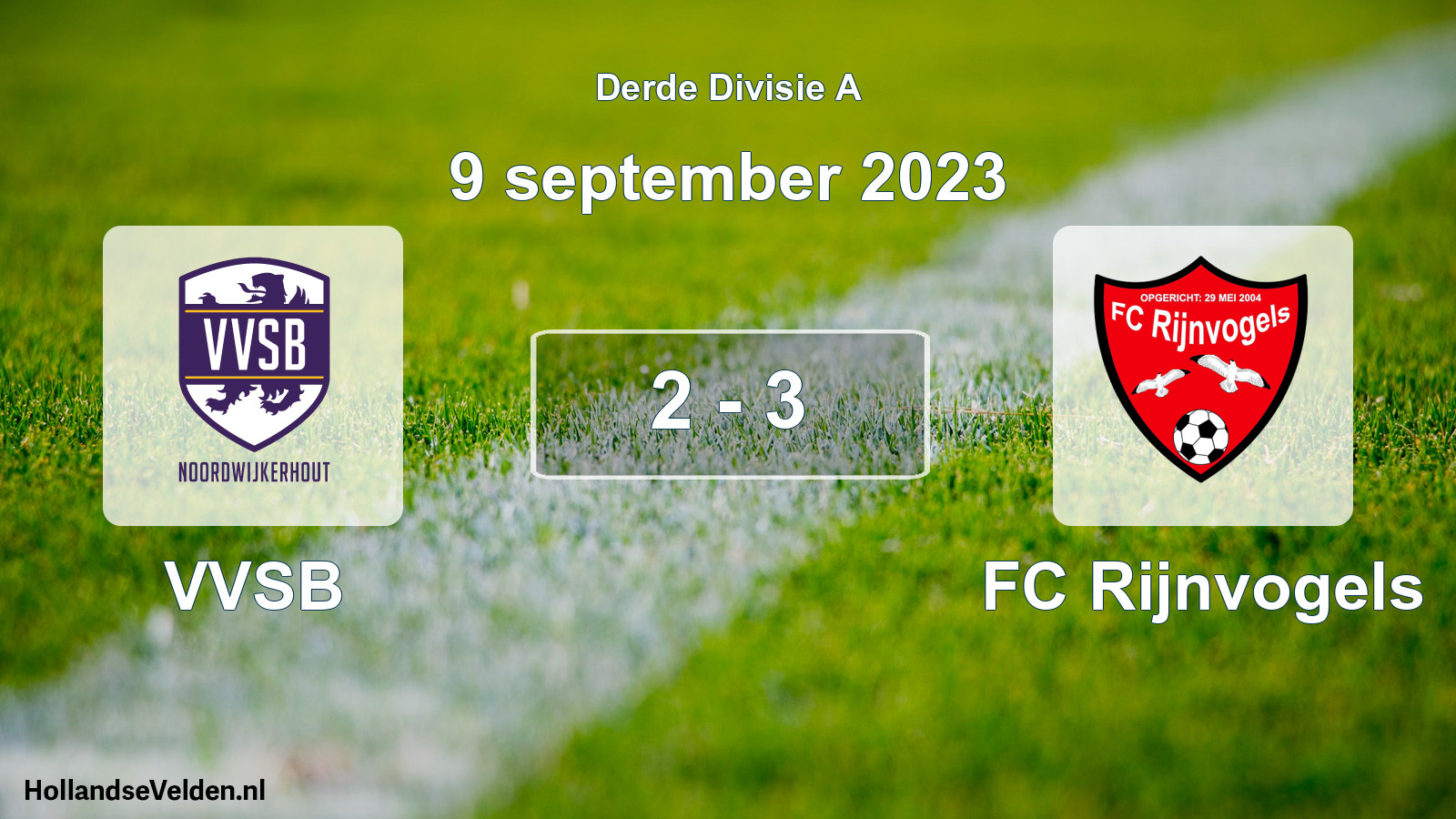 Gespeelde wedstrijd: VVSB - FC Rijnvogels 2 - 3 (9 september 2023)