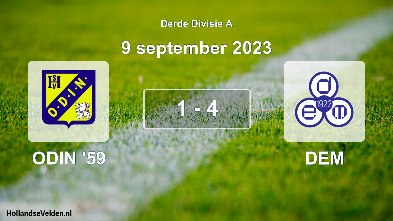 Gespeelde wedstrijd: ODIN '59 - DEM 1 - 4 (9 september 2023)