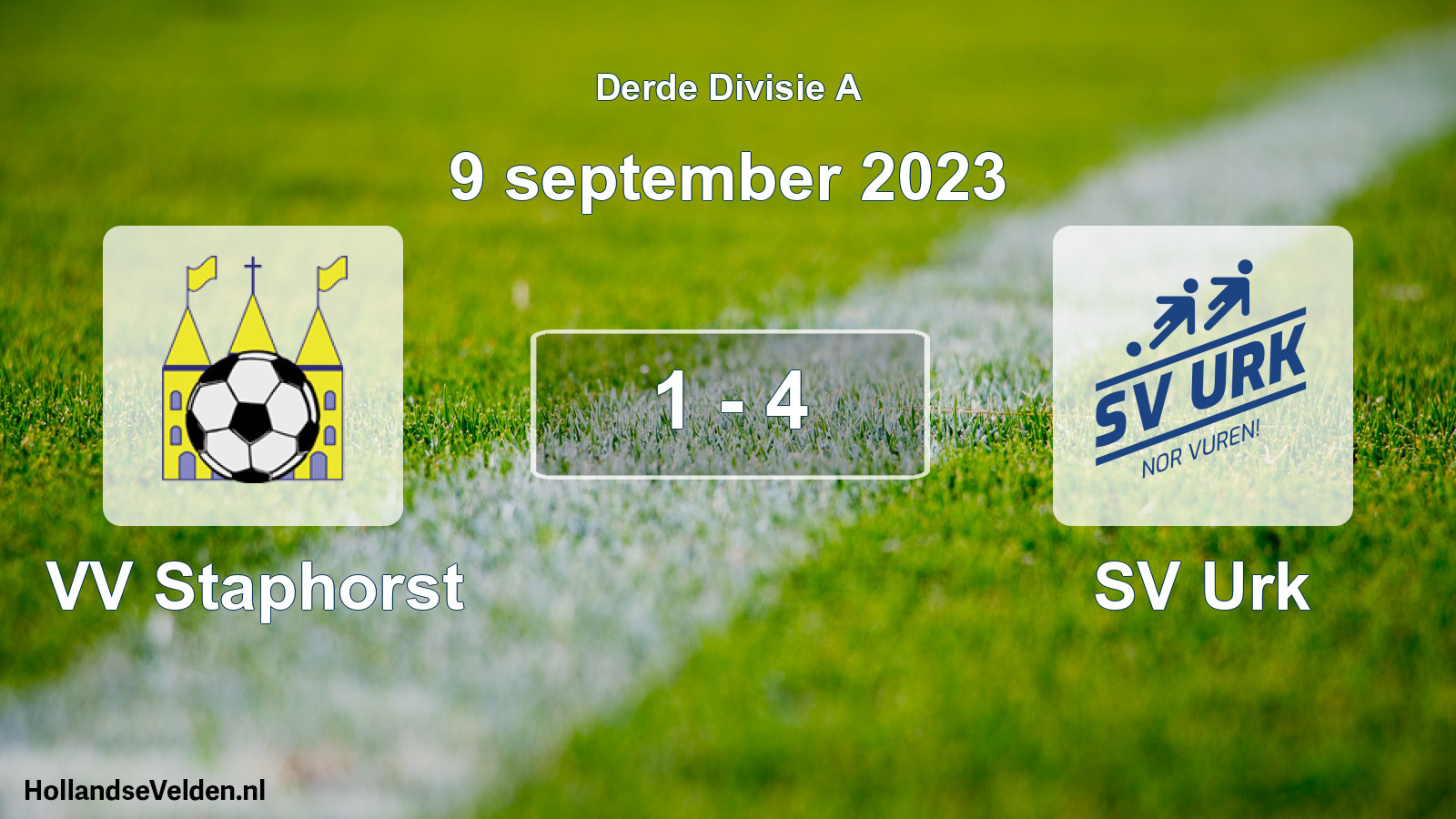 Gespeelde wedstrijd: VV Staphorst - SV Urk 1 - 4 (9 september 2023)