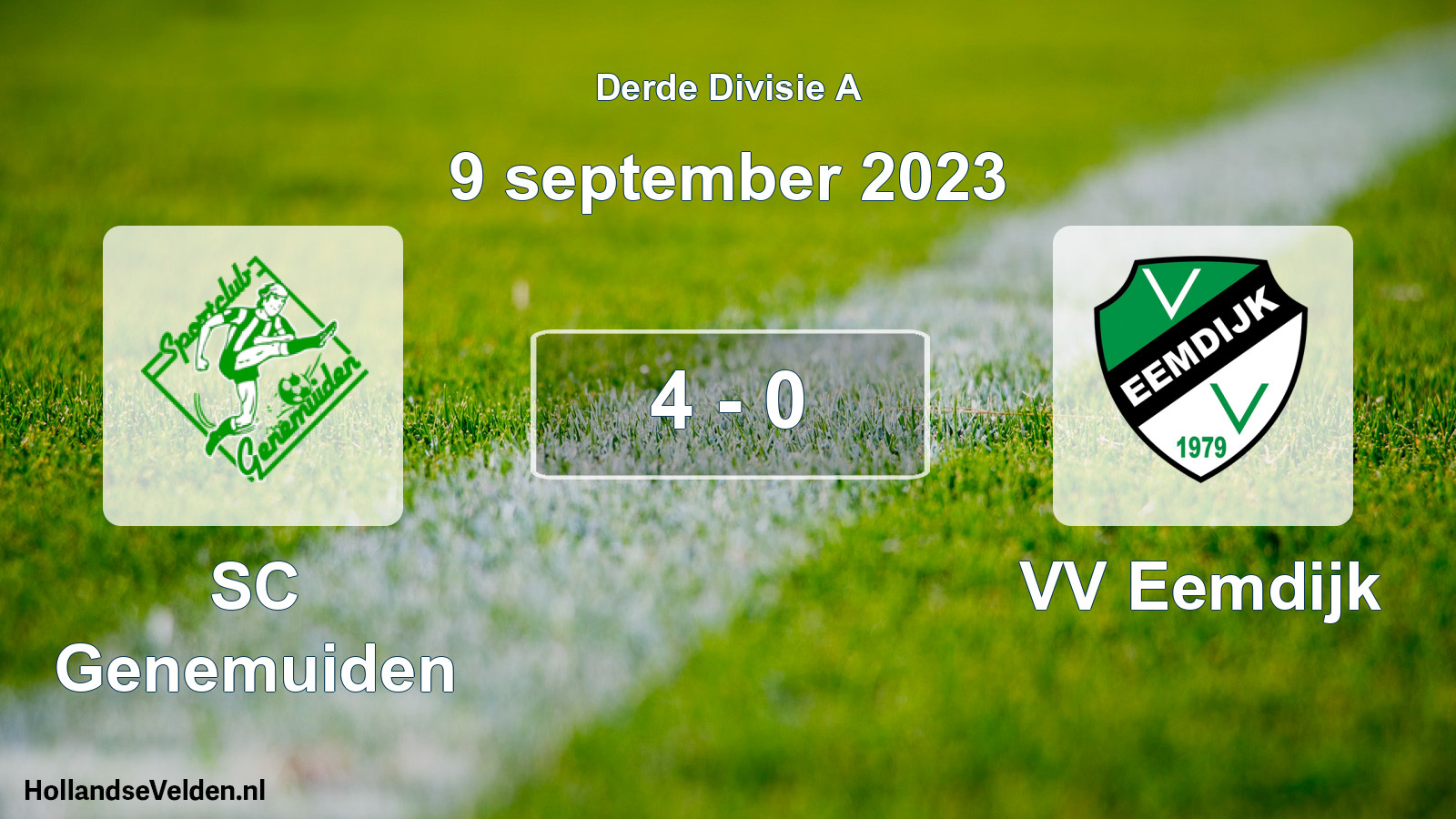 Gespeelde wedstrijd: SC Genemuiden - VV Eemdijk 4 - 0 (9 september 2023)