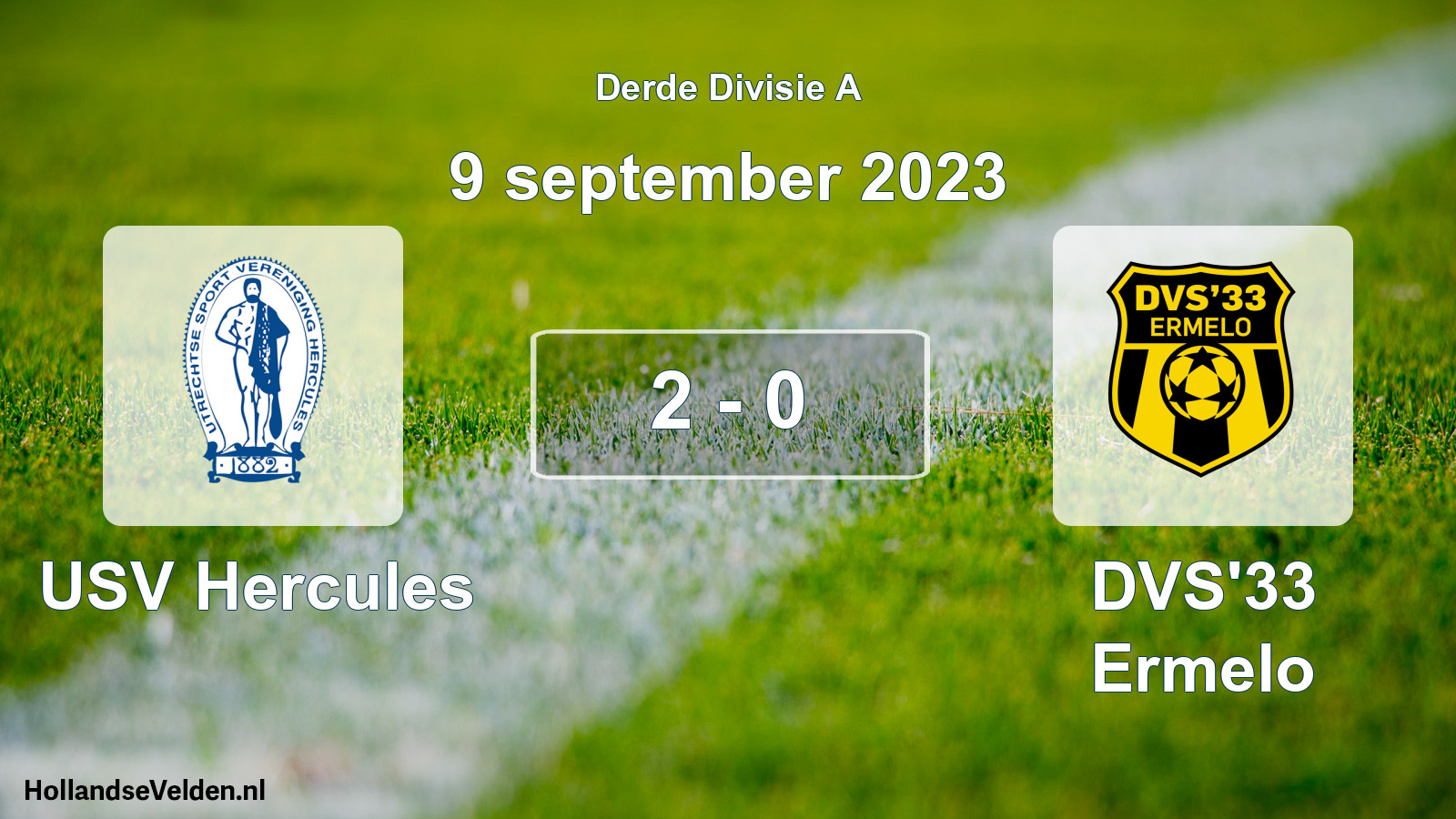 Gespeelde wedstrijd: USV Hercules - DVS'33 Ermelo 2 - 0 (9 september 2023)