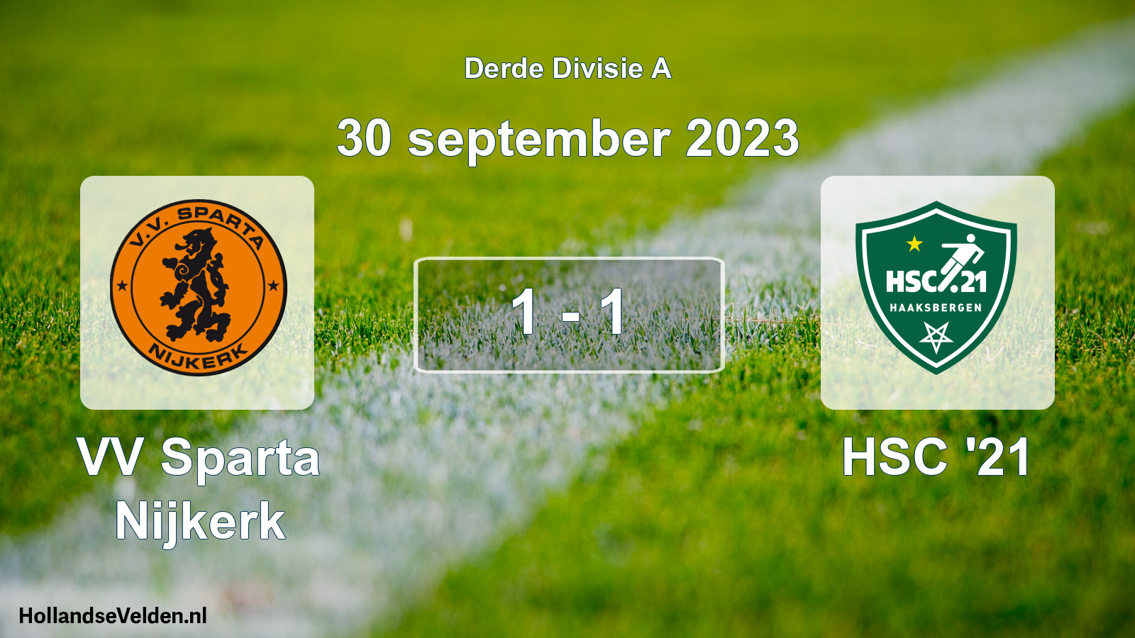 Gespeelde wedstrijd: VV Sparta Nijkerk - HSC '21 1 - 1 (30 september 2023)