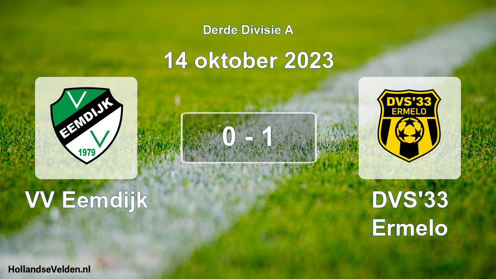Gespeelde wedstrijd: VV Eemdijk - DVS'33 Ermelo 0 - 1 (14 oktober 2023)