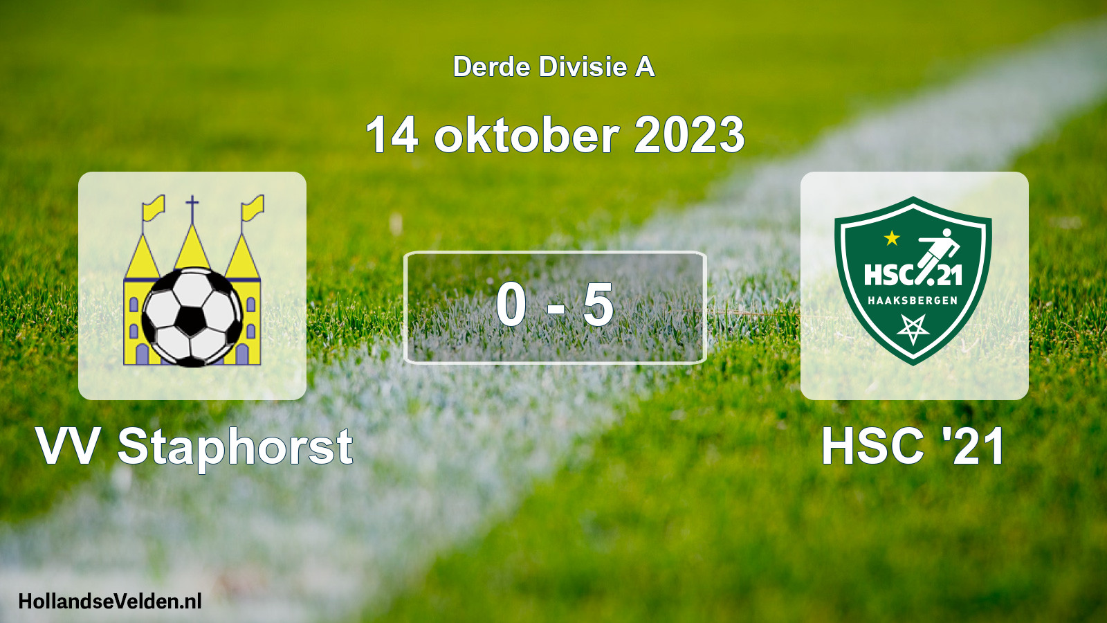 Gespeelde wedstrijd: VV Staphorst - HSC '21 0 - 5 (14 oktober 2023)