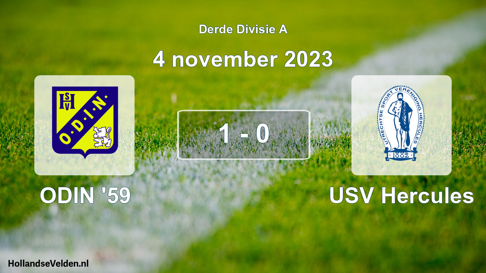 Gespeelde wedstrijd: ODIN '59 - USV Hercules 1 - 0 (4 november 2023)