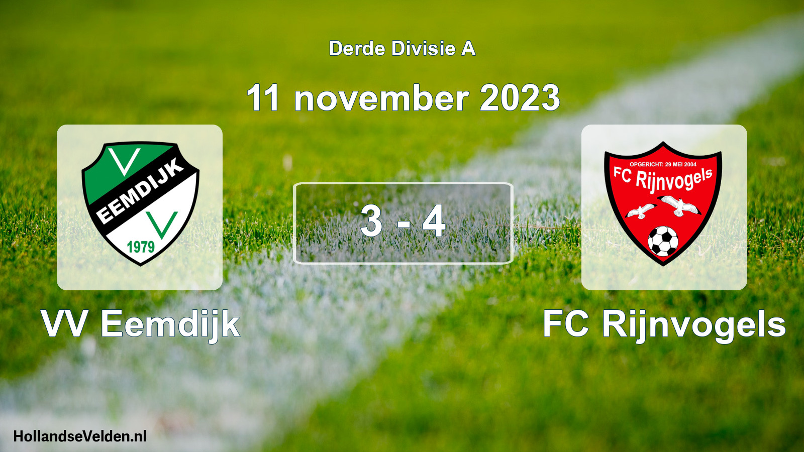 Gespeelde wedstrijd: VV Eemdijk - FC Rijnvogels 3 - 4 (11 november 2023)