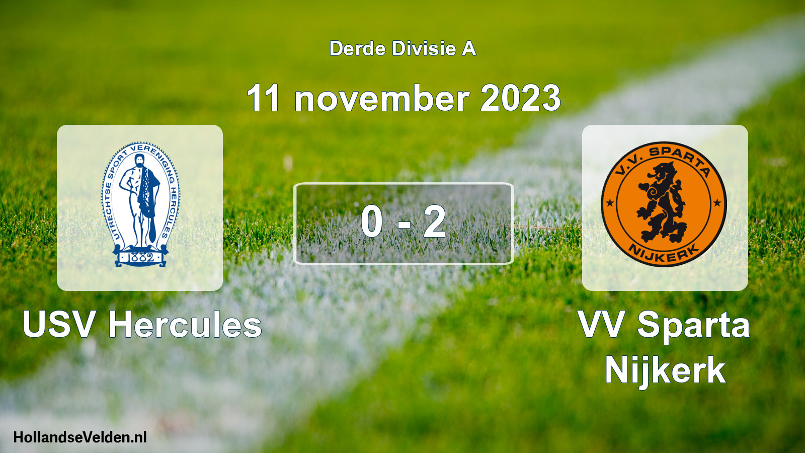 Gespeelde wedstrijd: USV Hercules - VV Sparta Nijkerk 0 - 2 (11 november 2023)