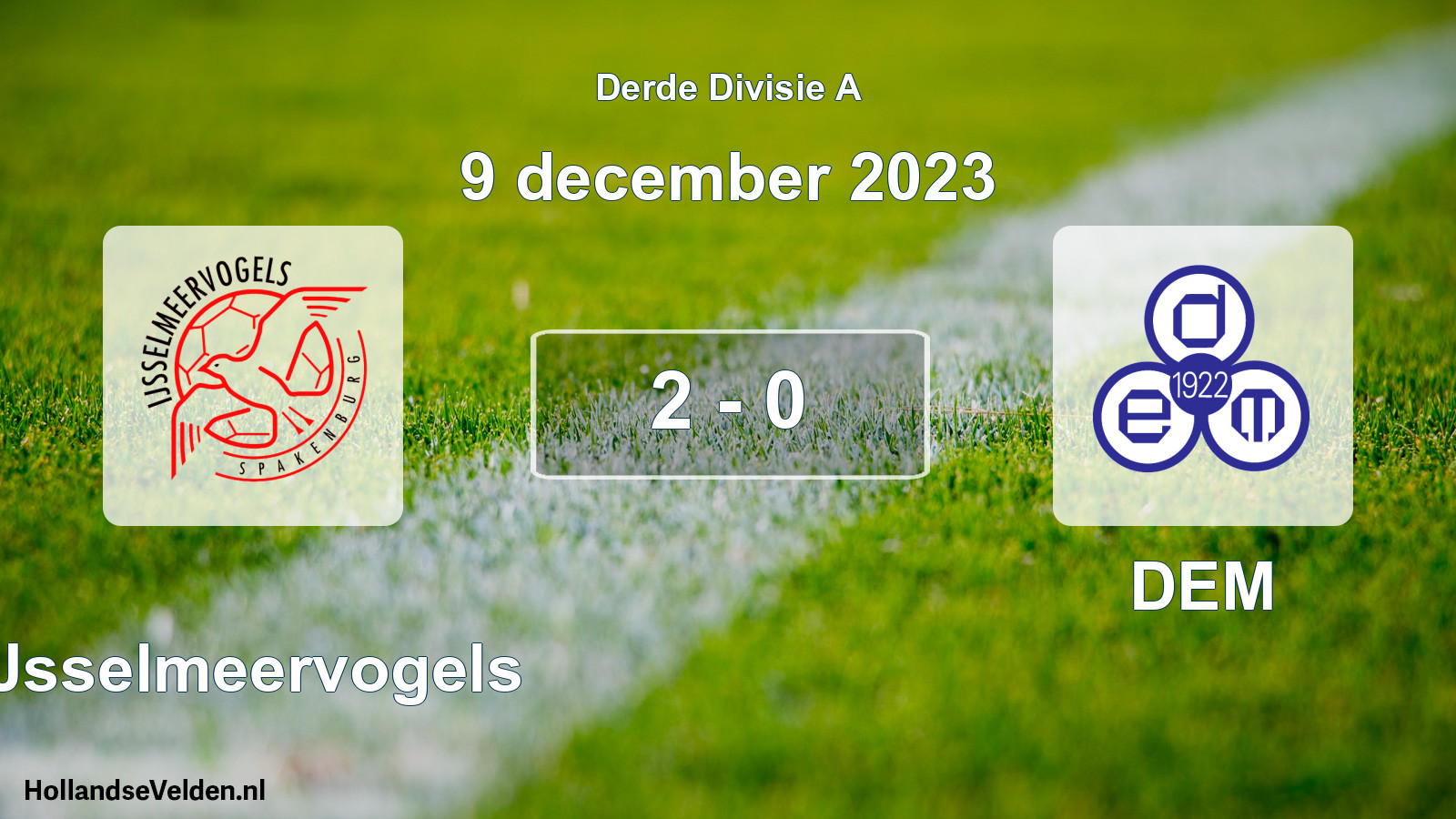 Gespeelde wedstrijd: IJsselmeervogels - DEM 2 - 0 (9 december 2023)