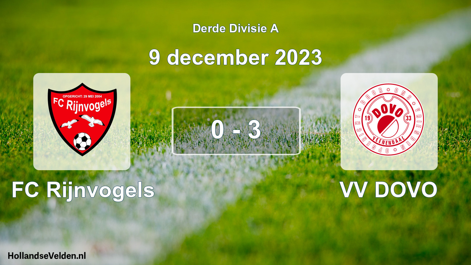Gespeelde wedstrijd: FC Rijnvogels - VV DOVO 0 - 3 (9 december 2023)