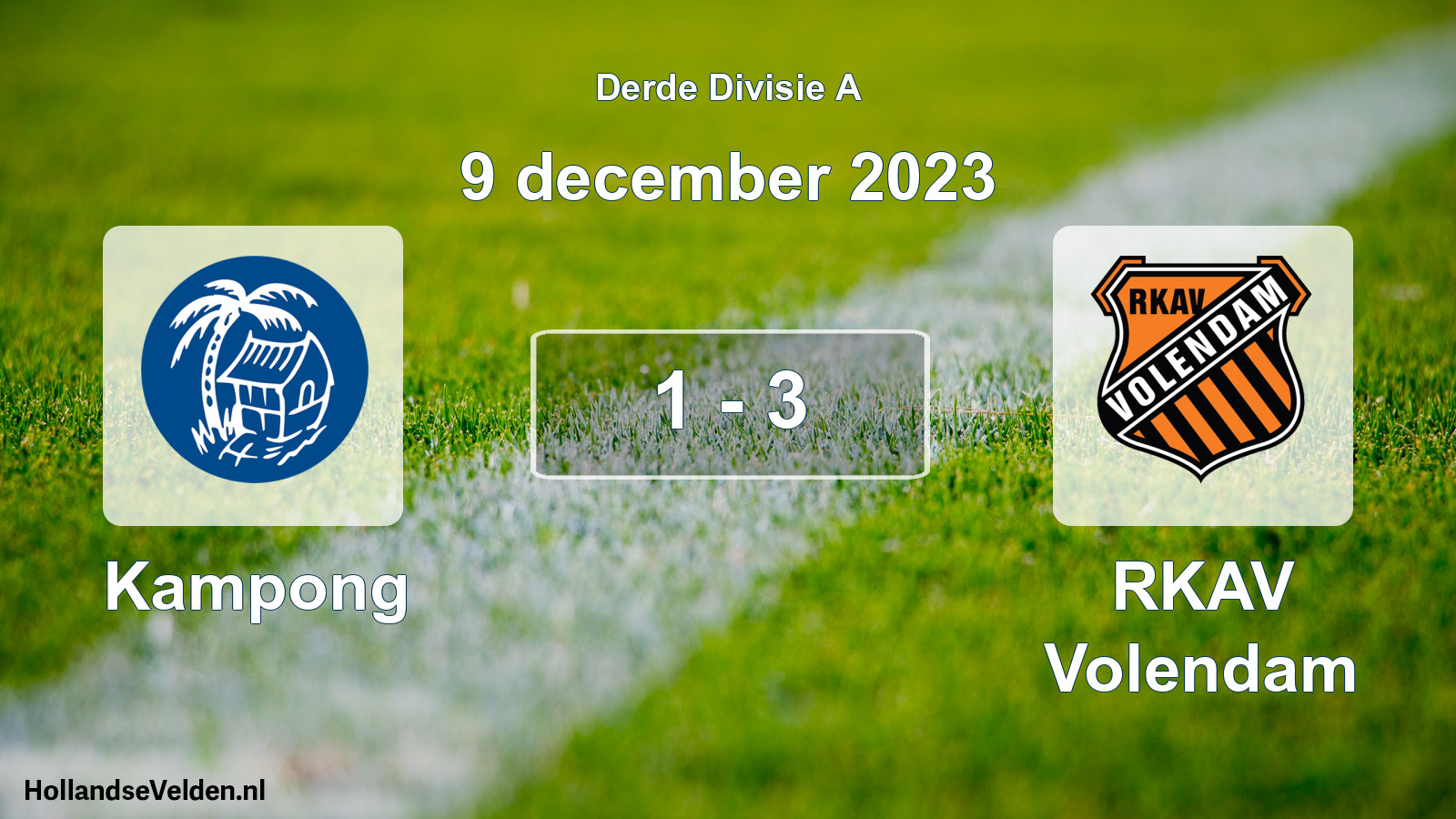 Gespeelde wedstrijd: Kampong - RKAV Volendam 1 - 3 (9 december 2023)
