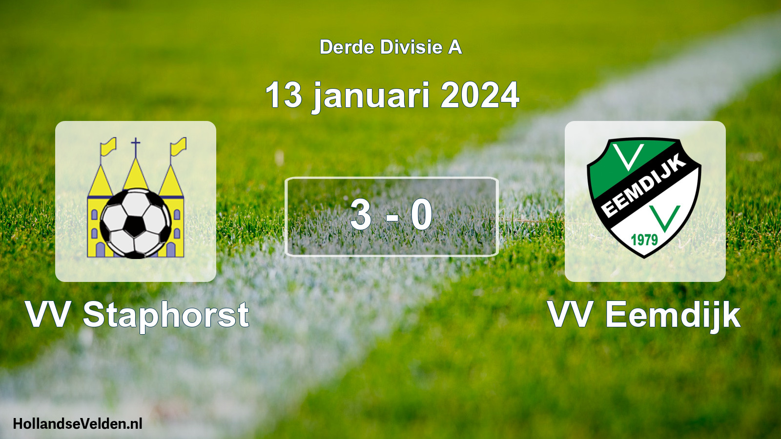 Gespeelde wedstrijd: VV Staphorst - VV Eemdijk 3 - 0 (13 januari 2024)