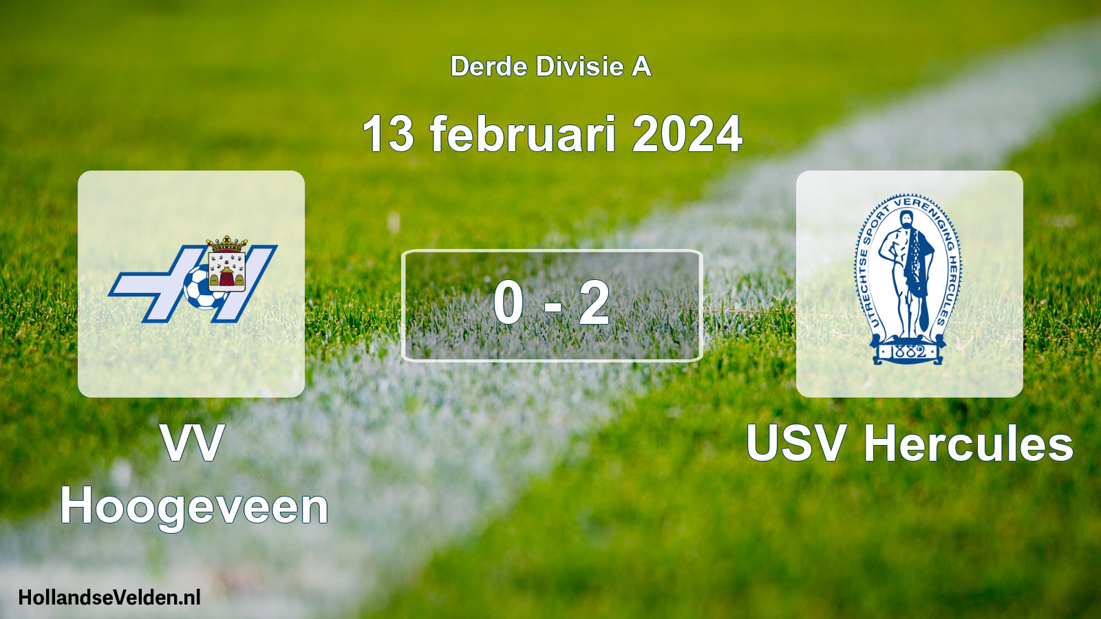 Gespeelde wedstrijd: VV Hoogeveen - USV Hercules 0 - 2 (13 februari 2024)