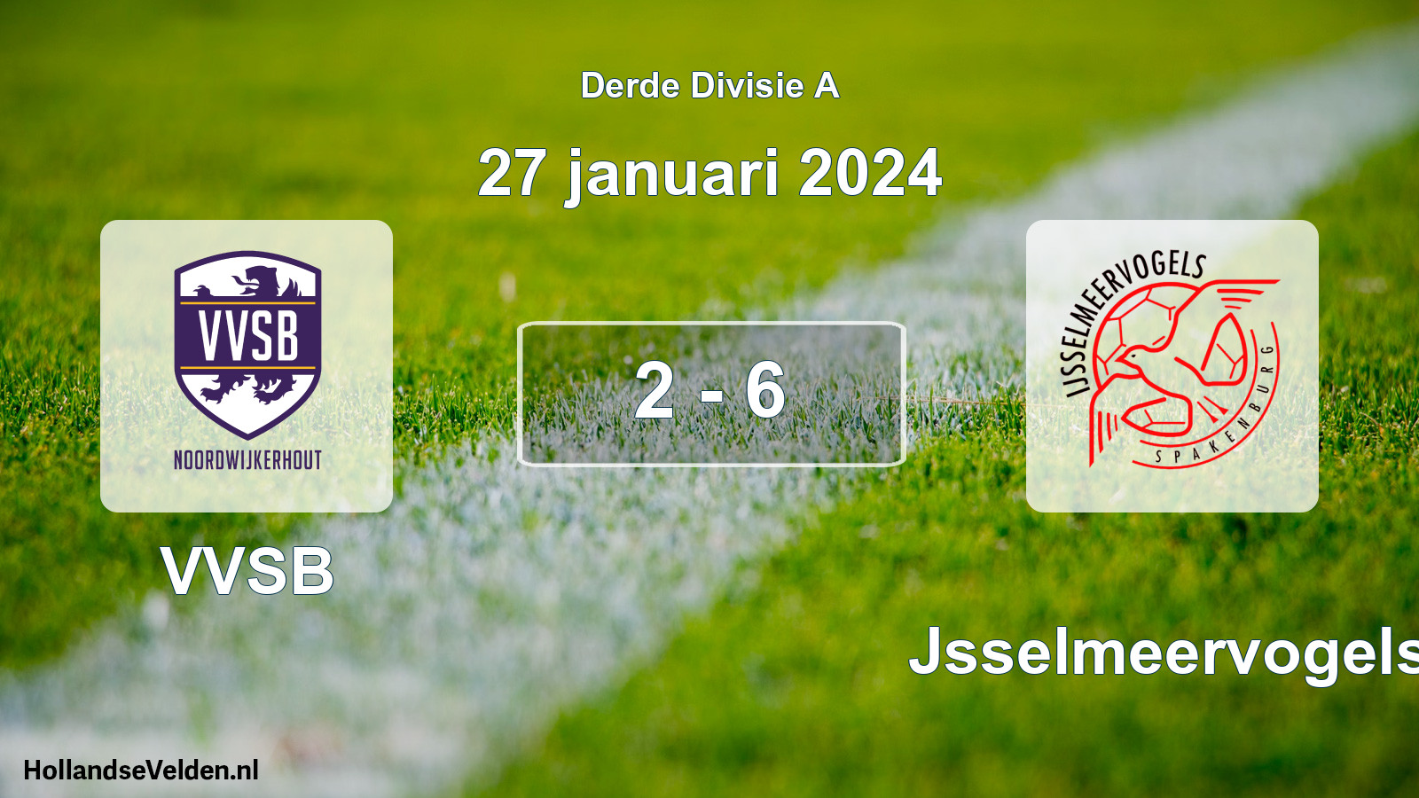 Gespeelde wedstrijd: VVSB - IJsselmeervogels 2 - 6 (27 januari 2024)