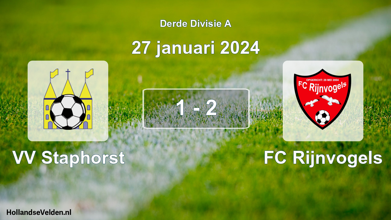 Gespeelde wedstrijd: VV Staphorst - FC Rijnvogels 1 - 2 (27 januari 2024)