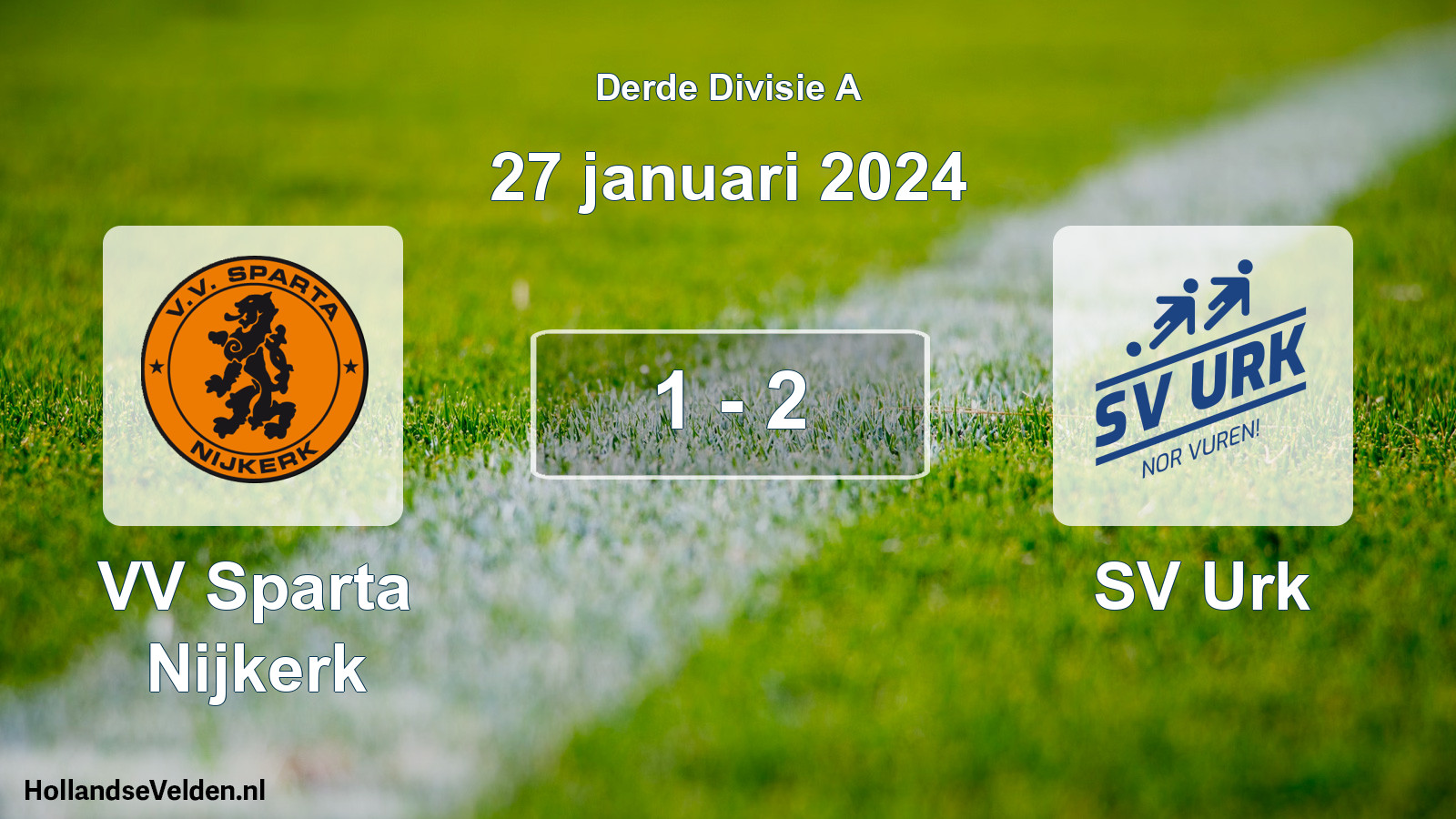 Gespeelde wedstrijd: VV Sparta Nijkerk - SV Urk 1 - 2 (27 januari 2024)