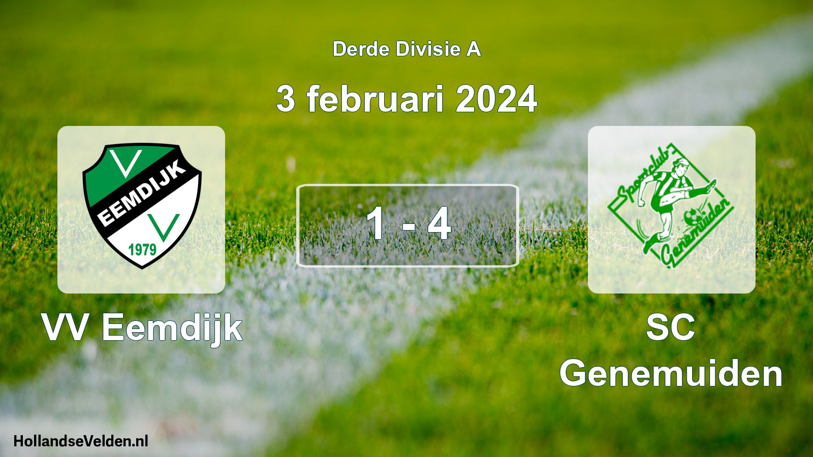 Gespeelde wedstrijd: VV Eemdijk - SC Genemuiden 1 - 4 (3 februari 2024)